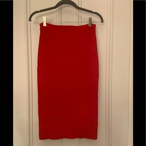 BCBG red bandage pencil skirt